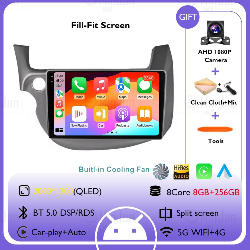 Android Car Radio For HONDA FIT JAZZ LHD 2007 - 2014 Carplay Auto Multimedia Player GPS Navigation DSP Stereo Intelligent System