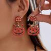 Colorful Design Halloween Dangle Earrings Enamel Coating Skull Earrings Spider Drop Earrings  Party