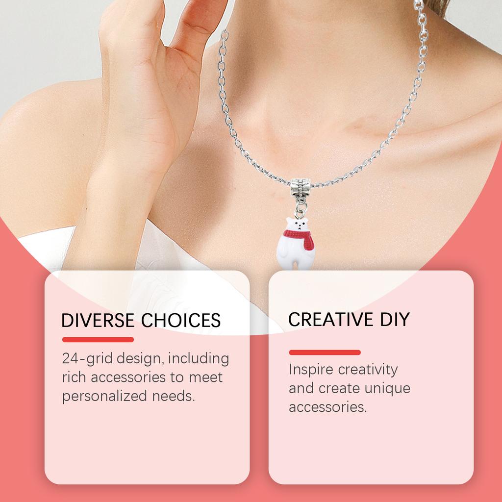 24-panel Christmas DIY Bracelet And Necklace Box, Festive Atmosphere, Fun And Creative Small Jewelry Set.