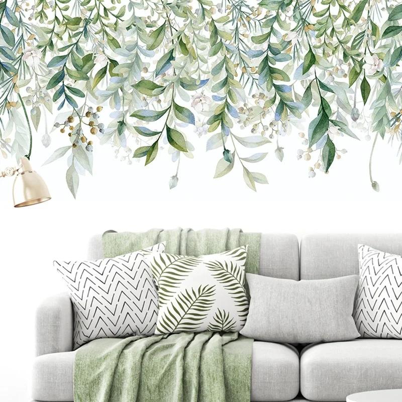 Green Plants Leaves Tropical Wall Sticker Decals PVC Home Room Mural Decor Removable