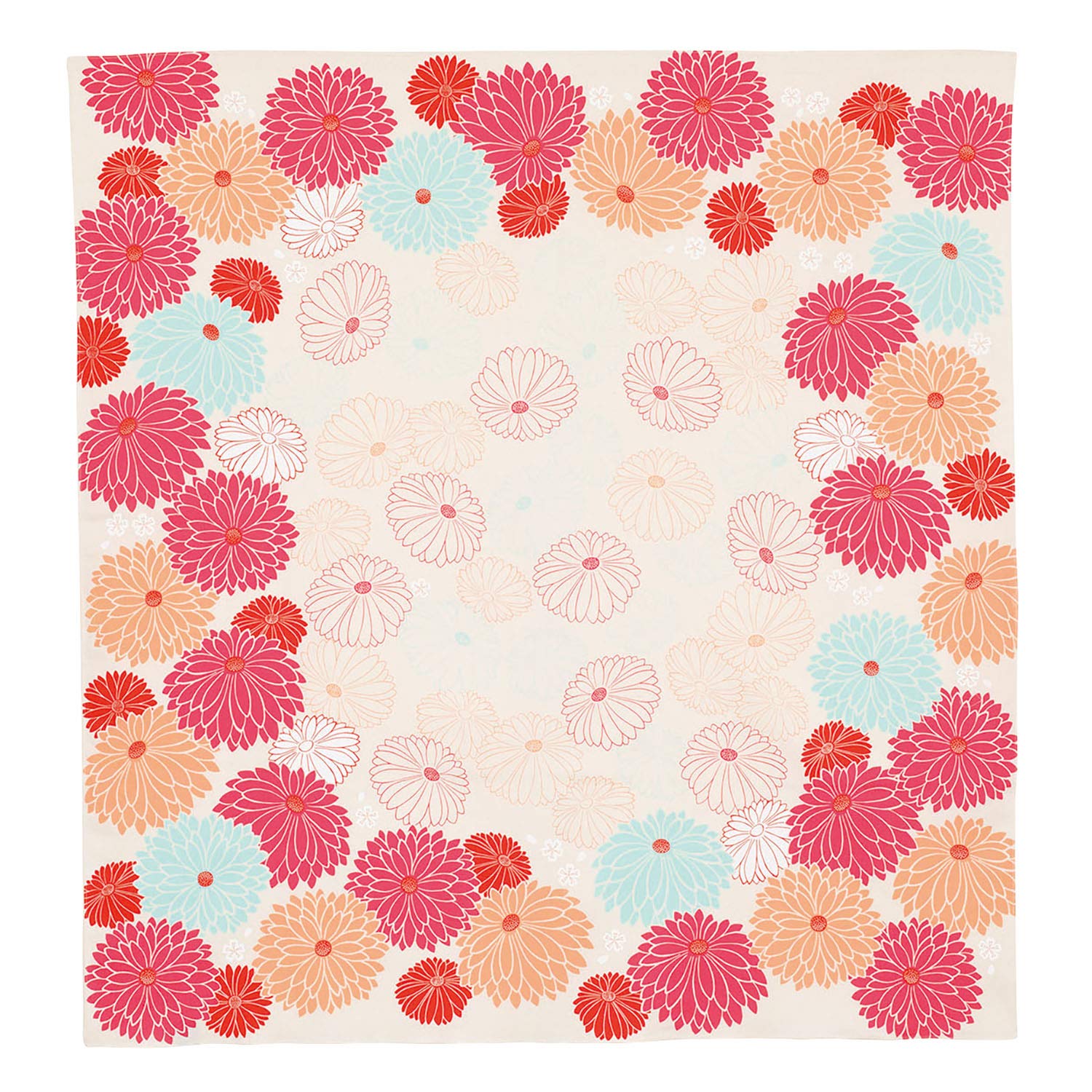 Musubi Furoshiki 100 Himemusubi Adeline Klam Хризантема Красная 100см Органический хлопок