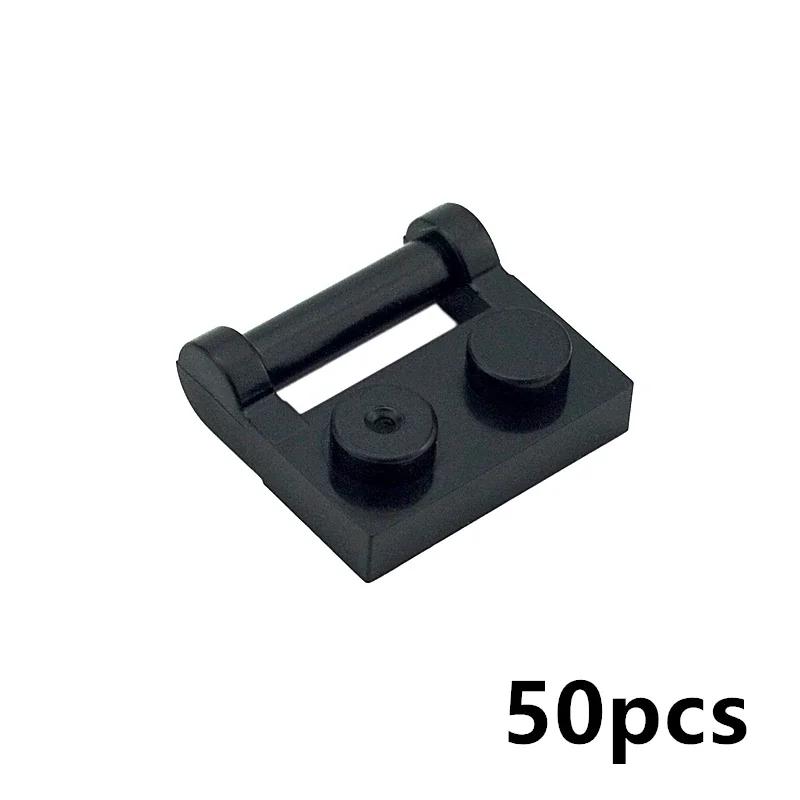 50Pcs MOC Building Block 1x2 Plate with Bar Handle Clips Bricks Compatible with 48336 60470