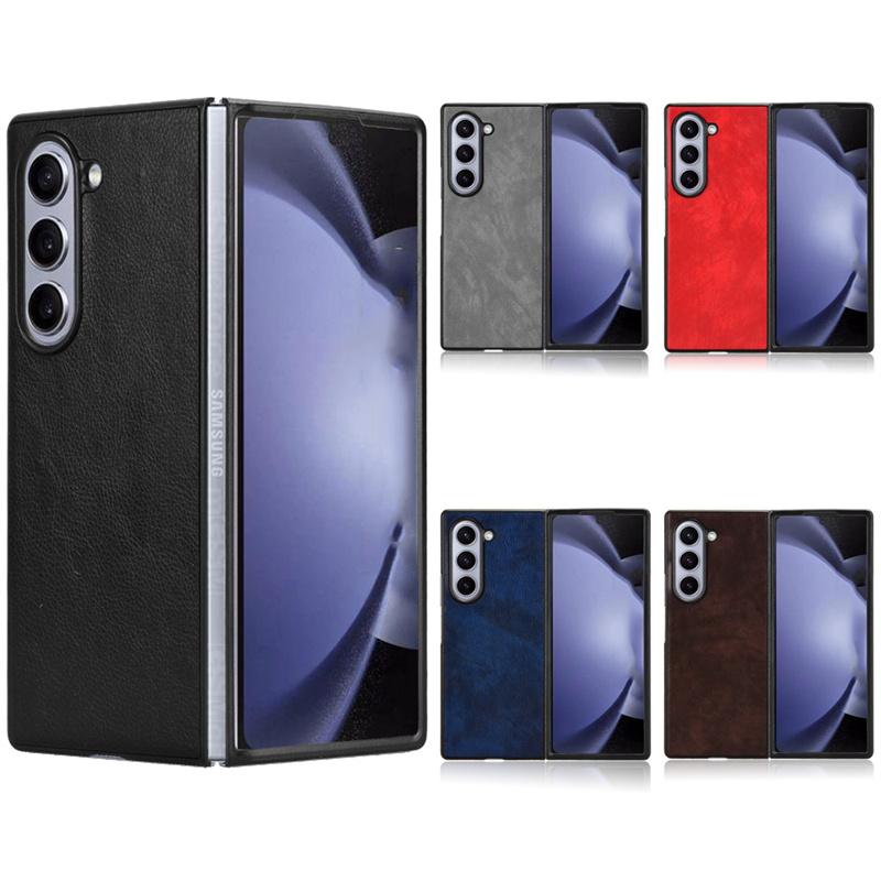 For samsung galaxy z fold6 5g phone case lychee phone case bumper rear shock case galaxy z fold5 4 3 2folding case