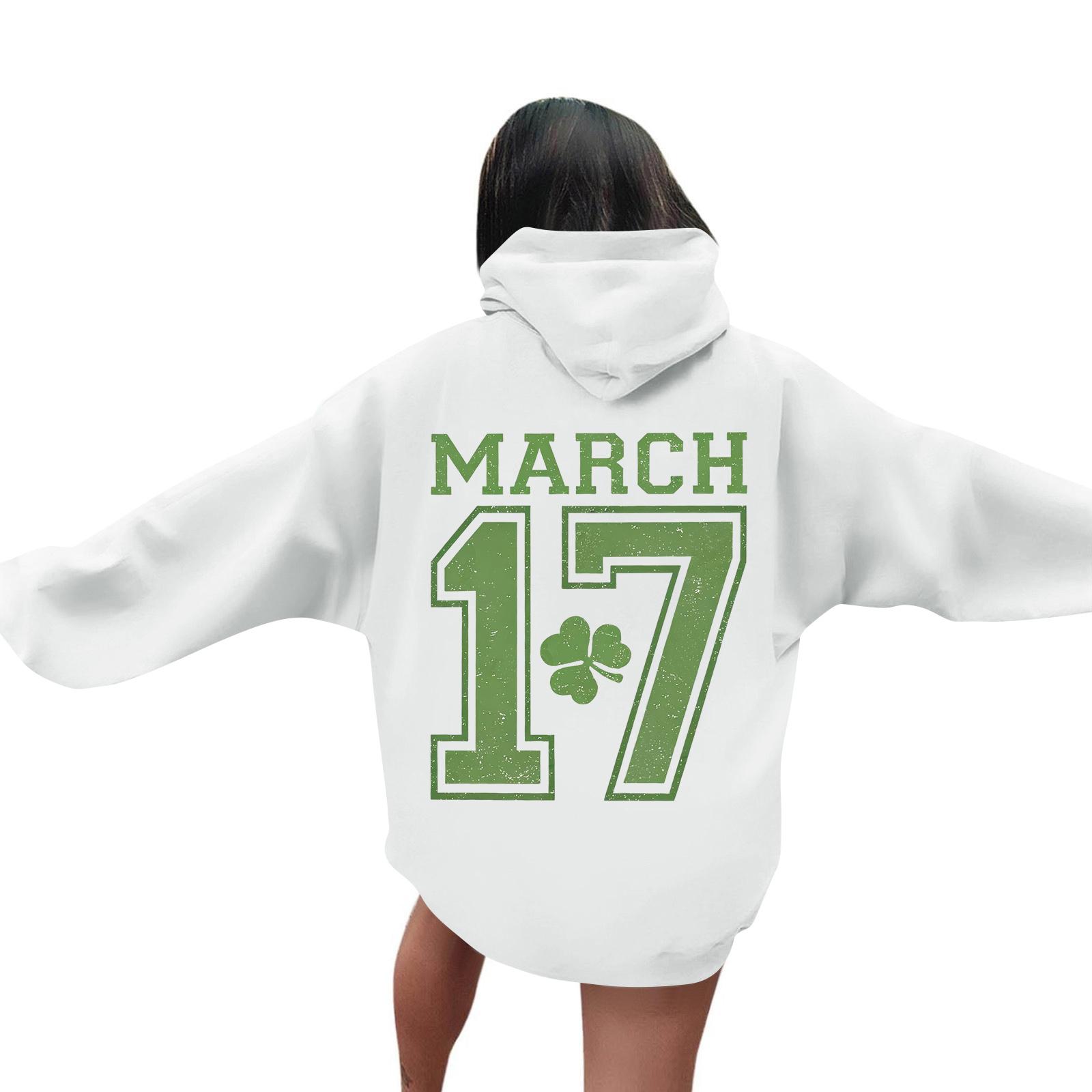 

Men s St. Paul s Day Letter Hooded Sweatshirt XL білий