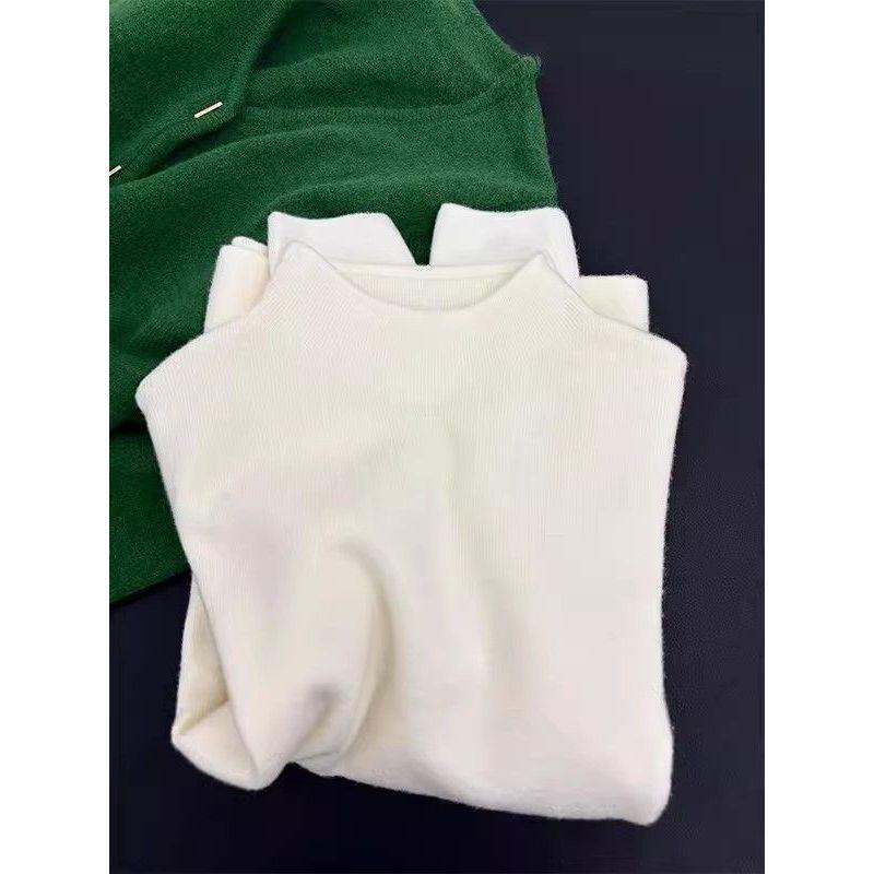 Women's New Year Limited Edition Angora Red Knit Sweater - Half-High Neck, Long Sleeve Base Layer Top for Autumn/Winter