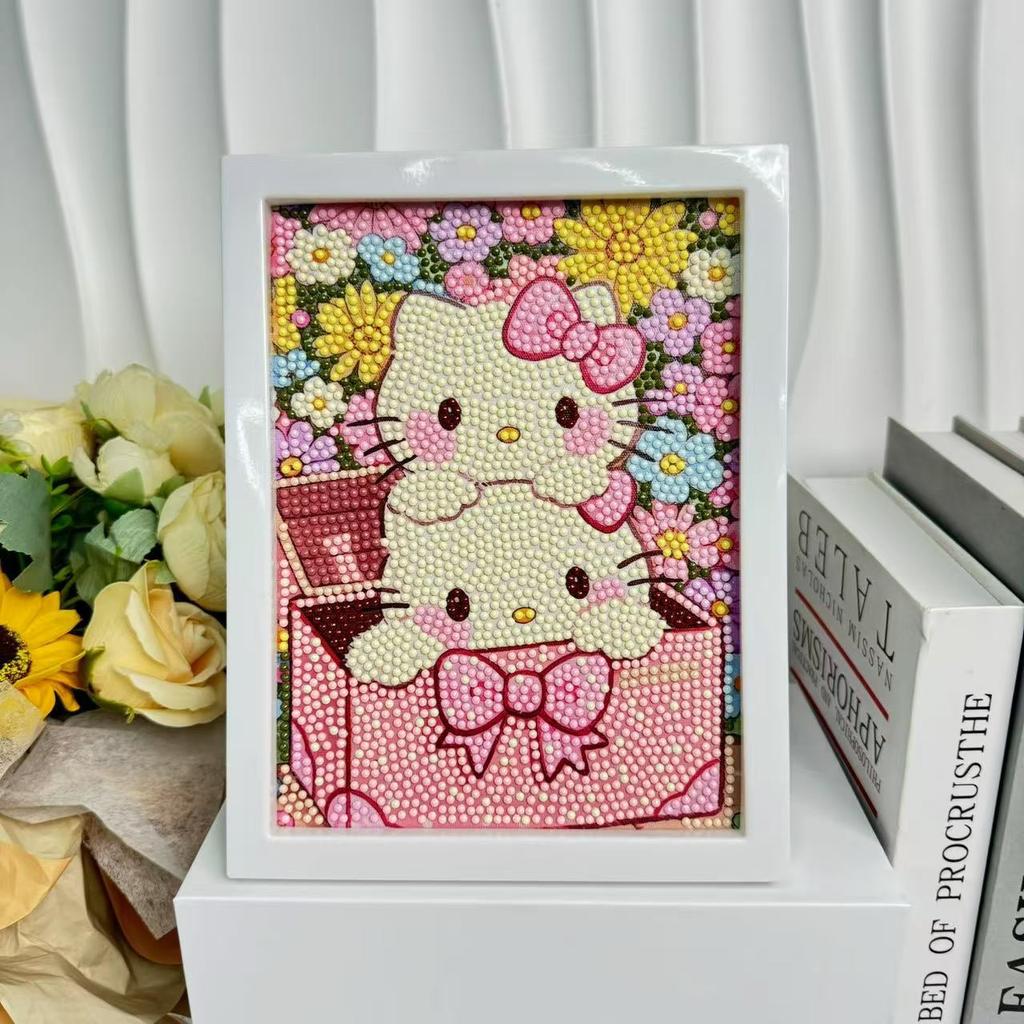 Children'S Diamond Painting Framed Handmade Diy Material Bag Sanrio Diamond Paste Painting Concentration Toy
