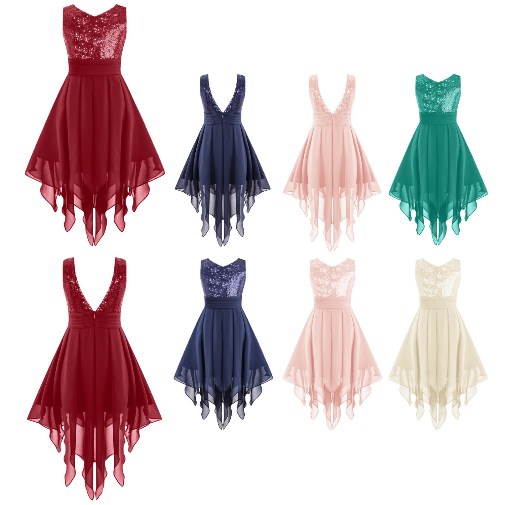 

Дівчата вечірні сукні без рукавів з паєтками Весільні сукні для дівчаток у квіти Бальна сукня принцеси на випускний бал 7-8 Years темно-синього кольору