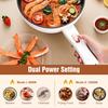 Hot Pot Electric with Steamer,Rapid Noodles Cooker Non-Stick Frying Pans with Spatula for Steak, Egg, Fried Rice, Ramen, Oatmeal, Soup,