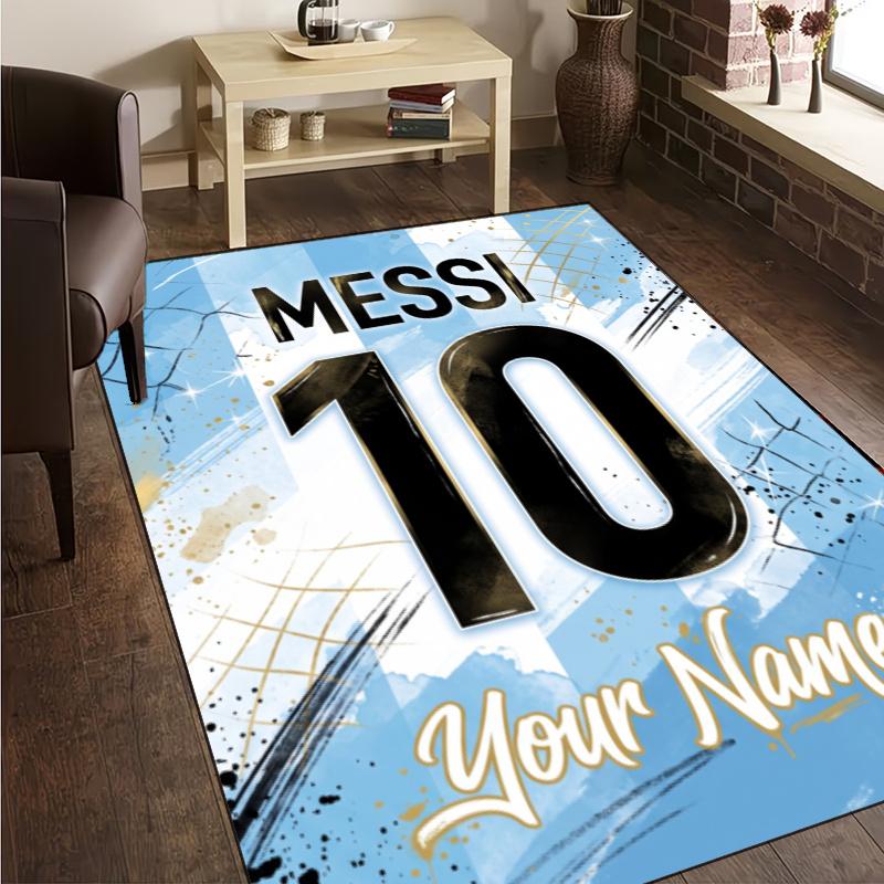 Custom Name Number 10 Football Rug - Decorative Non-slip Carpet With YourName For Bedroom Or Office Perfect Gift For Family And Friends