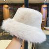 Imitation Fur Mink Fisherman Hat for Women In Autumn and Winter Large Head Circumference Plush Velvet Hat Small Face Warm Ear Protection Headgear