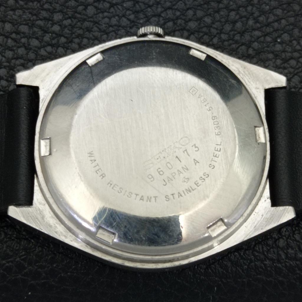 JAPAN VINTAGE SEIKO 5 AUTOMATIC 6309A MENS ARABIC WHITE DIAL WATCH A701504-5 R206b-a701504