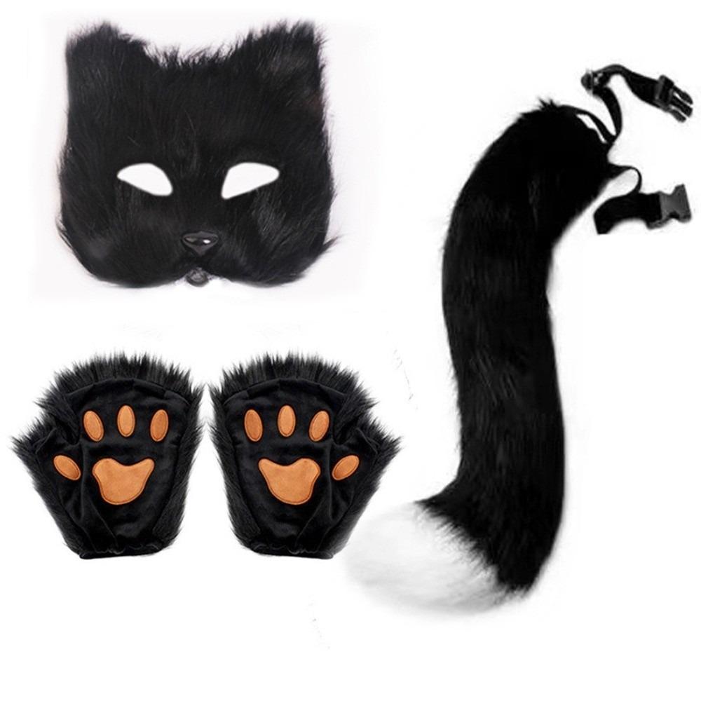 Claw Halloween Cosplay Accessories Plush Animal Cosplay Props Halloween Animal Cosplay Props Adult чёрный