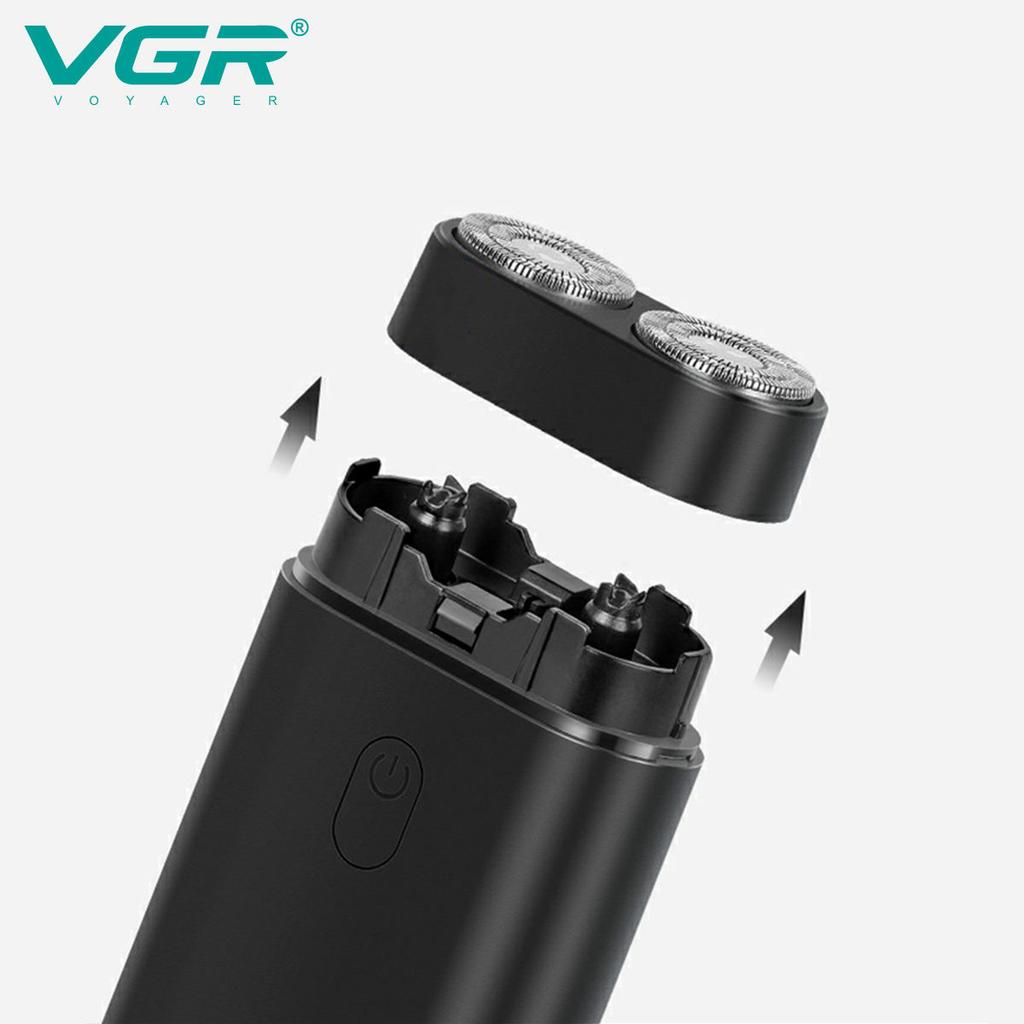 VGR 341 Mini Single Blade Cordless Beard Trimmer Razor Rechargeable Foil Electric Face Body Shaver for Men Home Shaving Razor Waterproof Long-lasting