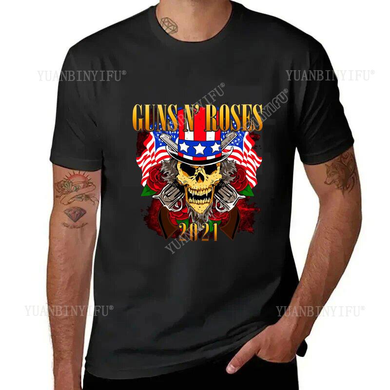 New Arrival  Punk-style Fashion Guns N Roses Band Unisex T Shirt  Short-Sleeved Gender-Neutral Breathable Street Fashion