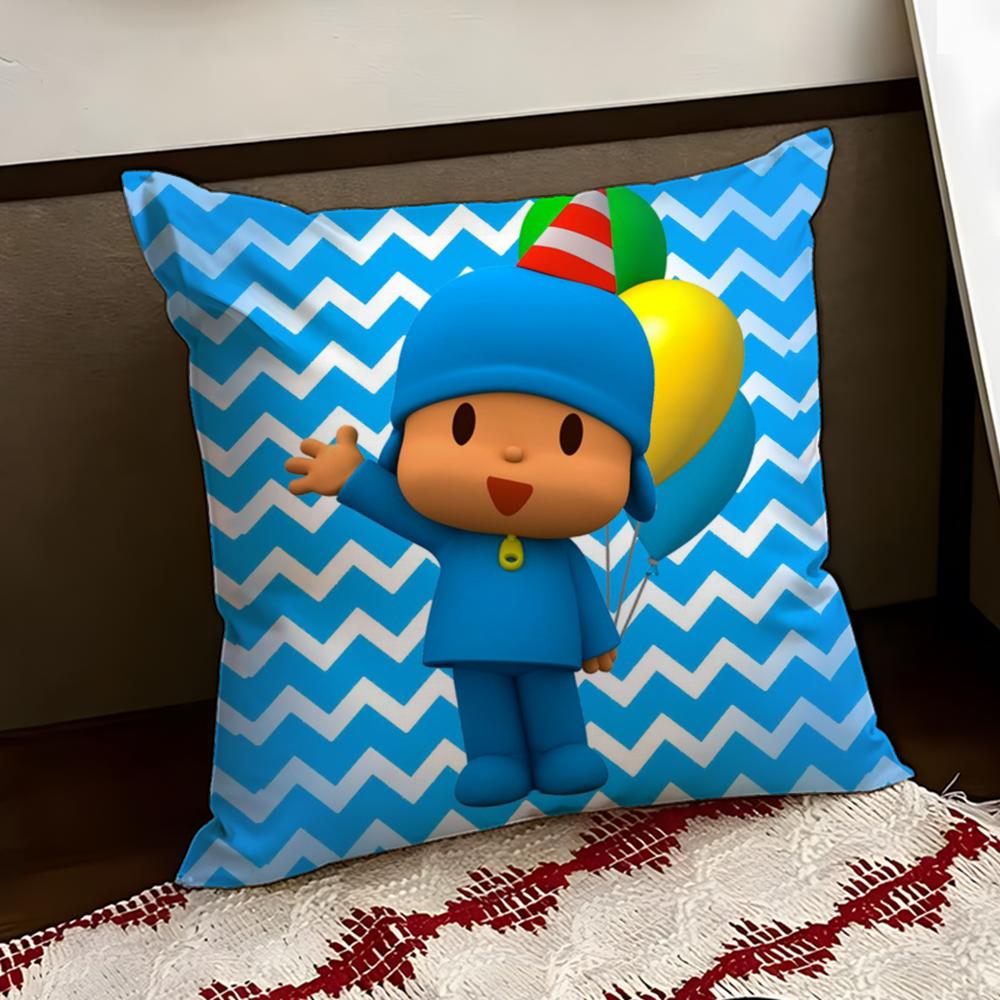 Cartoon Cute PPocoyo Cushion Cover Reversible Soft Durable Pillow Cover Home  Car MultiScene Use for Daily Comfort