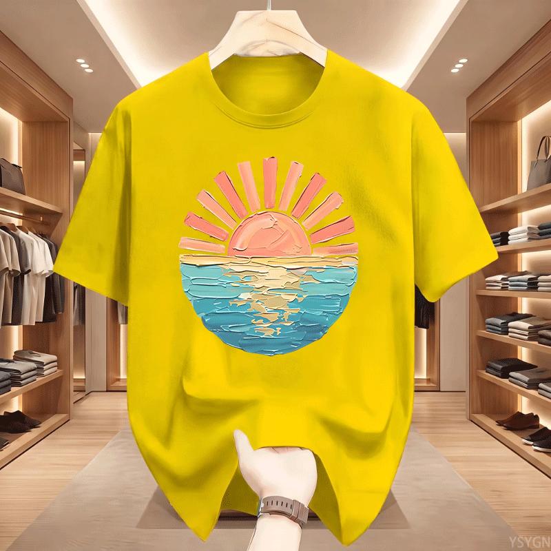 Sunset Beach Tshirt Coastal Ocean Graphic Tee Unisex Unisex Summer Vacation T Shirt Cute Travel Tee Unisex Round Neck Printed