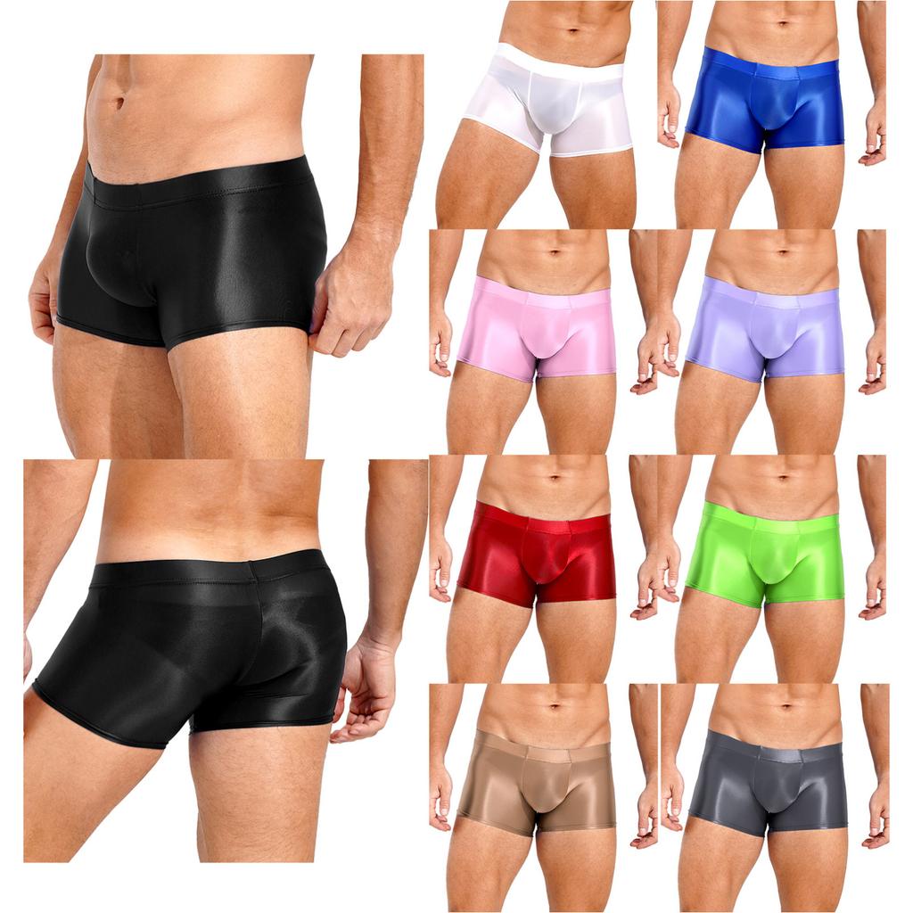 Seidige Herren-Boxershorts, Unterwäsche, Sommer-Strandshorts, Bikinihose