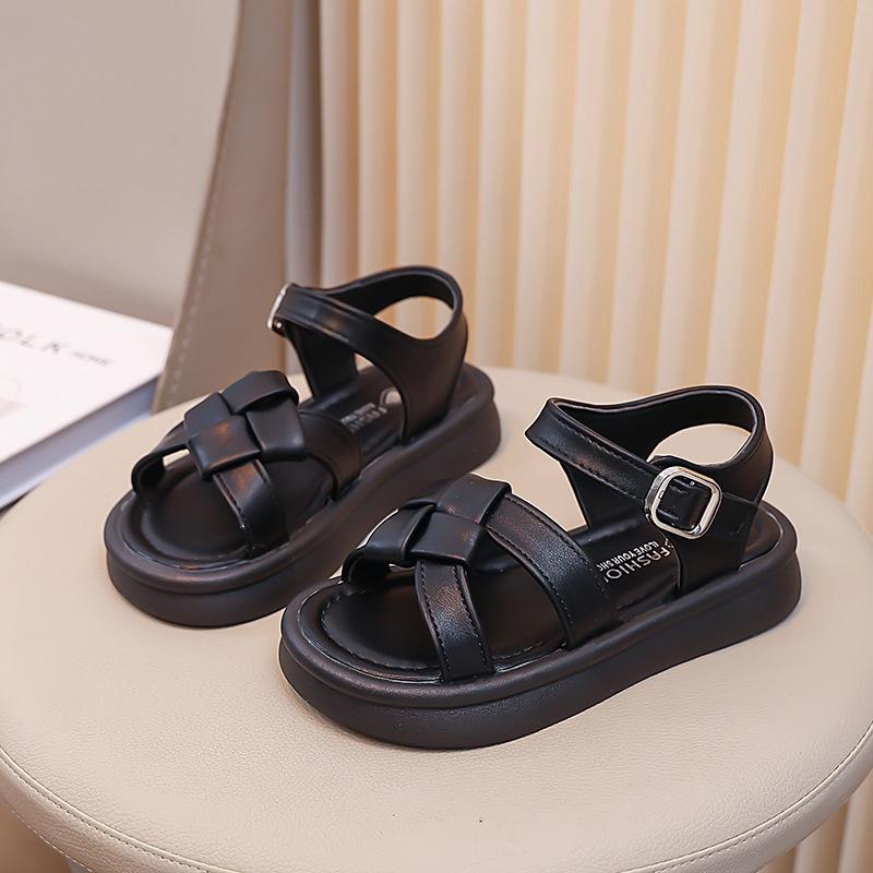 

Fashion Girls Sandals Summer New Kids Shoes Soft Soled Girl Flat Shoes Simple Anti Slip Child Beach Shoe 37