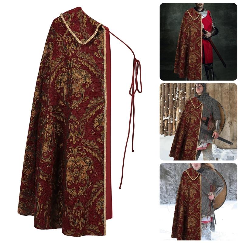 Medieval Renaissances Half Shoulder Cloak Vintage Style Costume Cape With Detachable Strap For Themed Parties Historical Reenactment