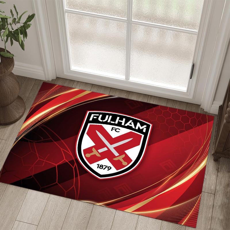 Fulham Football Design Crystal Velvet Carpet Cozy Non?Slip Printed Rug For Bedroom Living Room Entrance