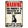 Warning This Property Is Protect By Labradoodle Dog Tin Sign Vintage Farm Decor Art Pet Lover Tin Metal Sign