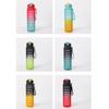 800ml Sportflasche mit Zeiteinteilung BPA-frei Outdoor Farbverlauf Sportwasserflasche Tragbar Große Kapazität Fitnessstudio Trinkbecher mit Strohhalm
