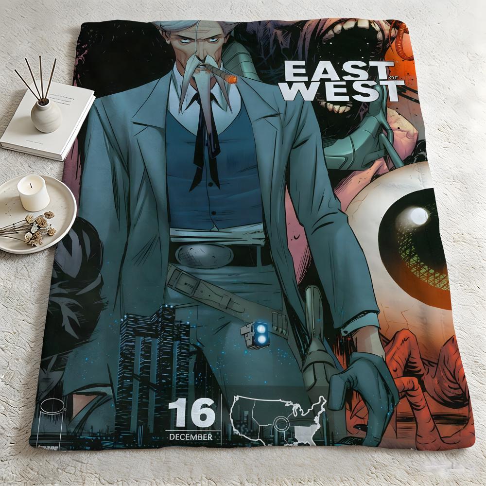 comic EEast Of Westt Throw Warm Soft Flannel Blanket Multiuse for Sofa Bed Camping Travel Nap
