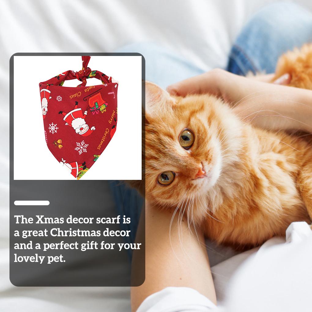 Weihnachten Haustier Speichelhandtuch Kleintier Bandana Schal Lätzchen Party Deko Accessoire Geschenk Weihnachtsmann Rot 1