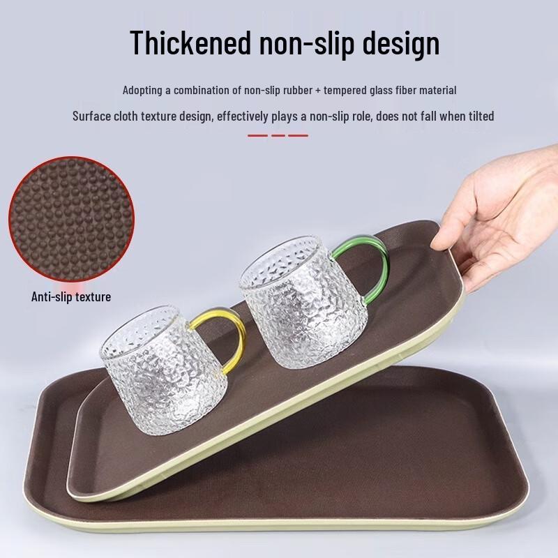 Maidekai Tempered Non-Slip Round Serving Tray