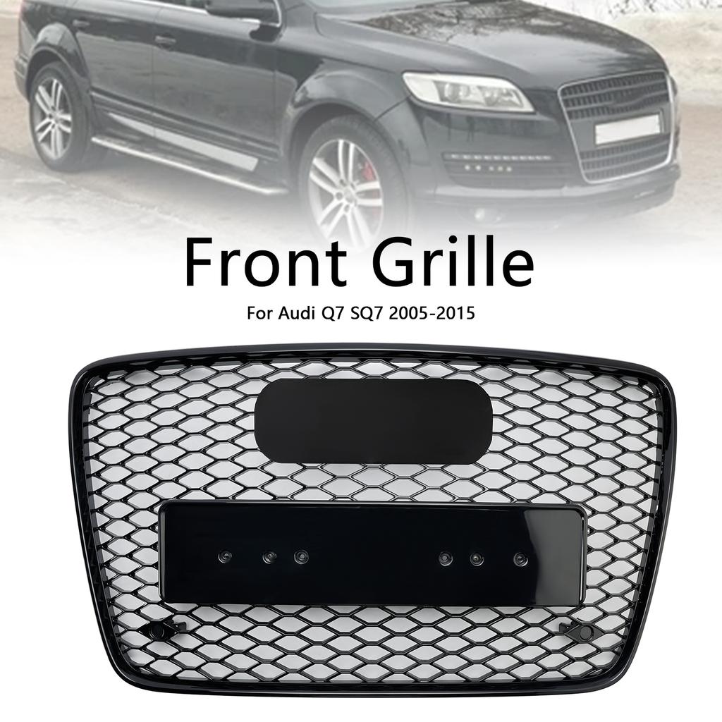 Gloss Black Front Bumper Radiator Vent Mesh Grille Grill Fit Q7 2005-2015