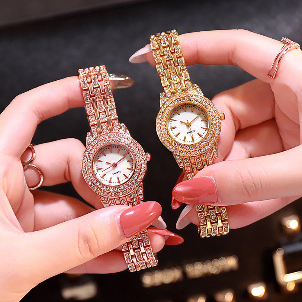 Trendy Women's Starry Steel Band Diamond Wristwatch