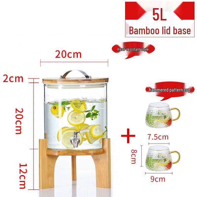 Glass Beverage Dispenser with Faucet