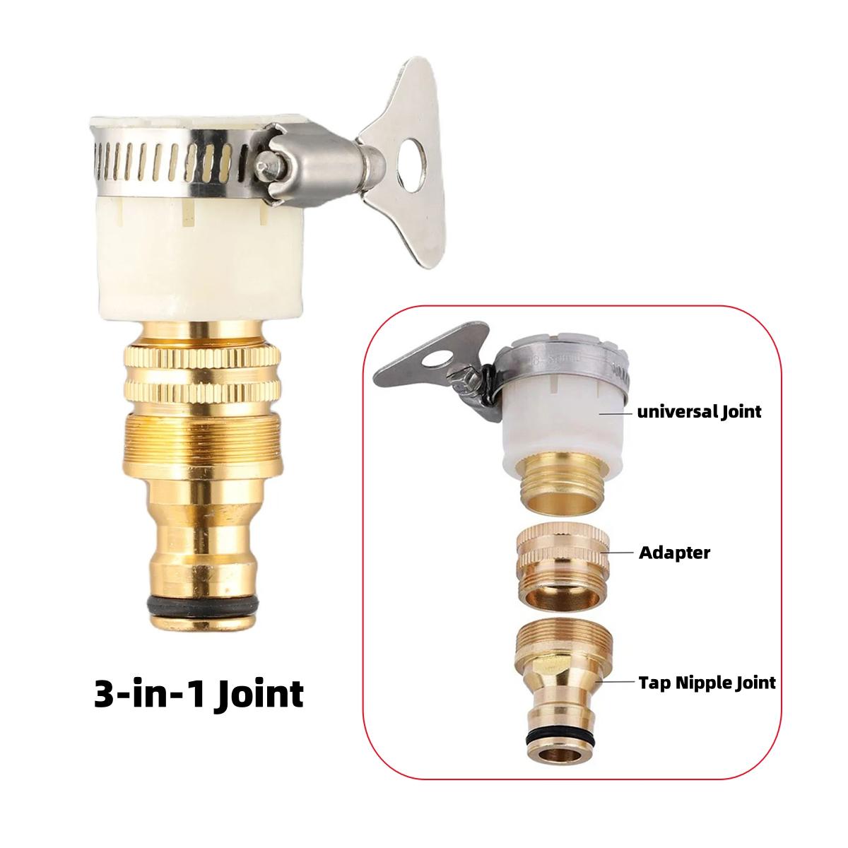 

1 set/3Pcs Universal Garden Hose Tap Connectors 15~23mm Faucet Adapter Car Washing Pet Bathing Lawn Irrigation Pipe Accessories