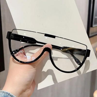 Semi Round Sunglasses for Women Monobloc Outdoor Protective Glasses Oversized Sunglasses UV400