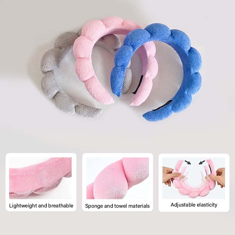 Hairband, Face Washing Wristband Set, Sponge Makeup And Skincare Headband, Fluffy Headband, Anti Slip Headband, Cute Anti Slip Jewelry Gift