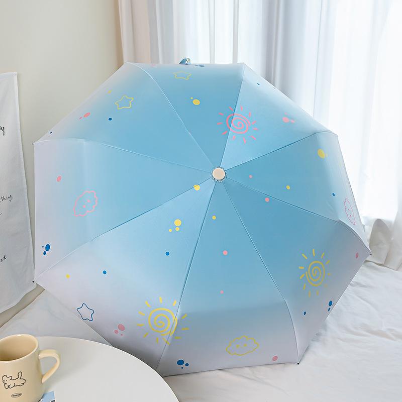 Small fresh eight-bone vinyl parasol cute cartoon red nose sun umbrella