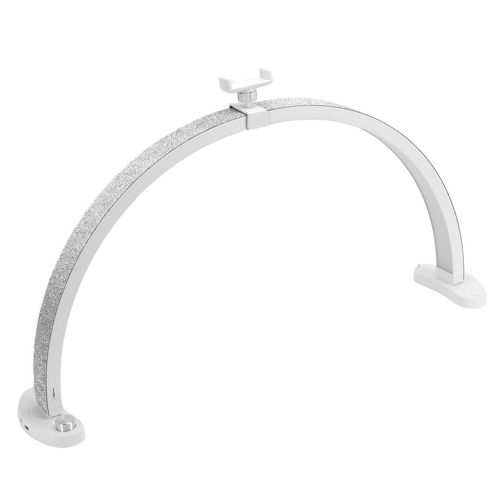 28 Inch LED Nail Table Lamp with Phone Stand Rhinestone Decor Foldable Arch Half Moon Desk Light for Manicure Salon