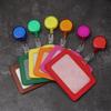 Bank Credit Card Holders Bus ID Identity Cards Case Multicolor Badge with Retractable Reel Work Card Cover PU Leather Cardholder