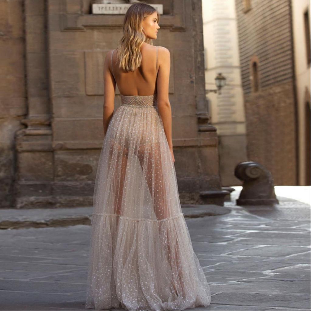2025 Summer New Women's Clothing New V-neck Sleeveless Suspender Dress Long Dress