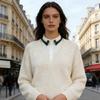 Comfortable Polyester Detachable Collar For Blouses Rhinestones Decorated Accessory Half Shirt Womens Fashion Enhancer