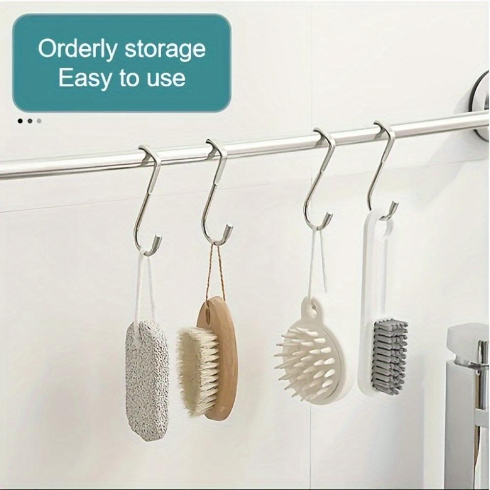 1/2/4 Stück Edelstahl Nachttischschranktürhaken, Wohnheim Doppelhaken, S-Haken, Hinter der Tür Kleider aufhängen Badezimmer Küchenaufhänger