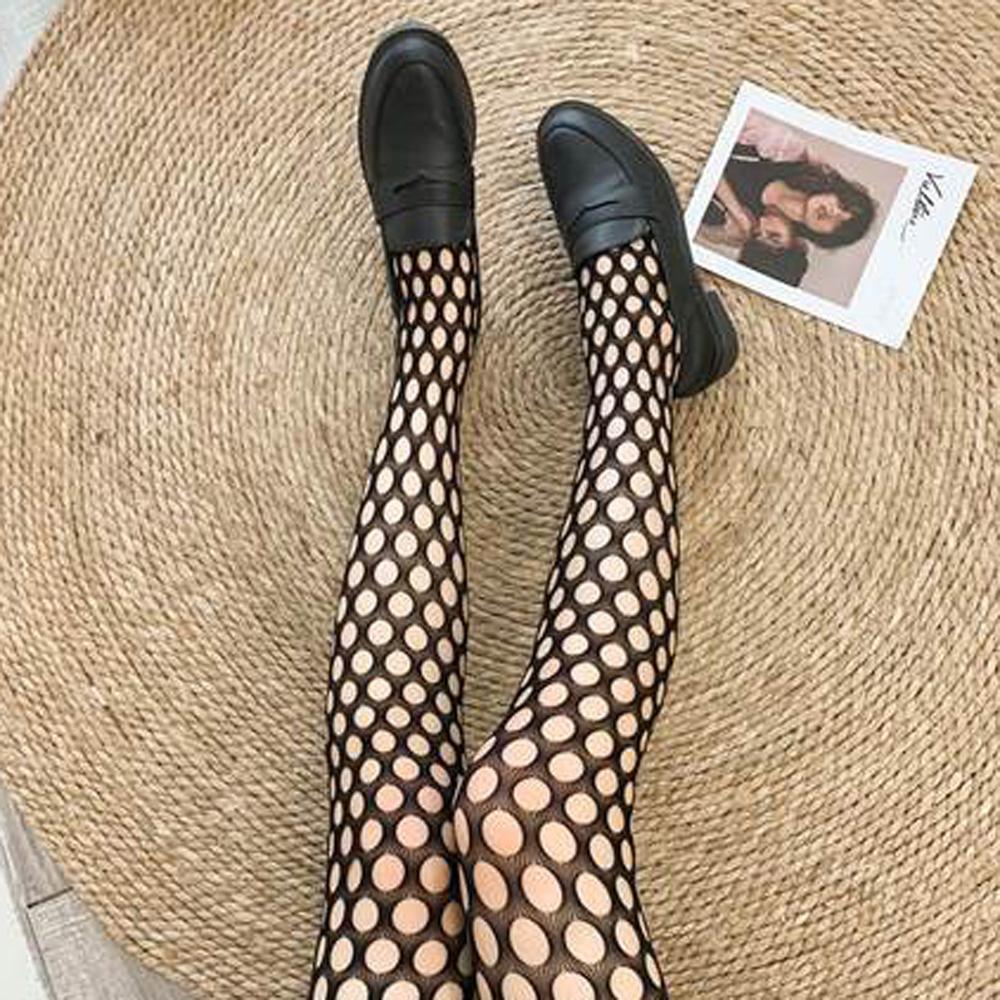 Women Sexy Hosiery Thigh High Mesh Stockings JK Lolita Punk Ladies Girls Hollow Out Fishnet Stockings Y2K Nylon Pantyhose Lolita