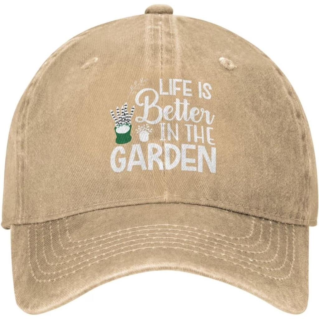 Gardening Life Is Better Baseball Cap Distressed Cotton Dad Hat Outdoor Casual Adjustable Hat