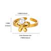 New Rings Women's Niche Premium Butterfly Flower Plain Ring Open Ring Fashion Jewelry Stainless Steel Ring