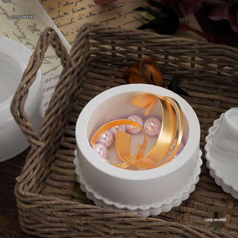 DIY Crystal Epoxy Stacking Toy Bow Storage Box Silicone Mold for Jewelry and Ring Box Creation