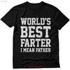 World Best Farter I Mean Father T Shirt S for Dad Funny Men Vintage Washed Unisex Stylish Versatile Graphic Stretched Fashion