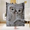 1PC White Owl Blanket with Snow Owl Print Flannel Blanket Suitable for Beds Sofas Offices Travel Camping