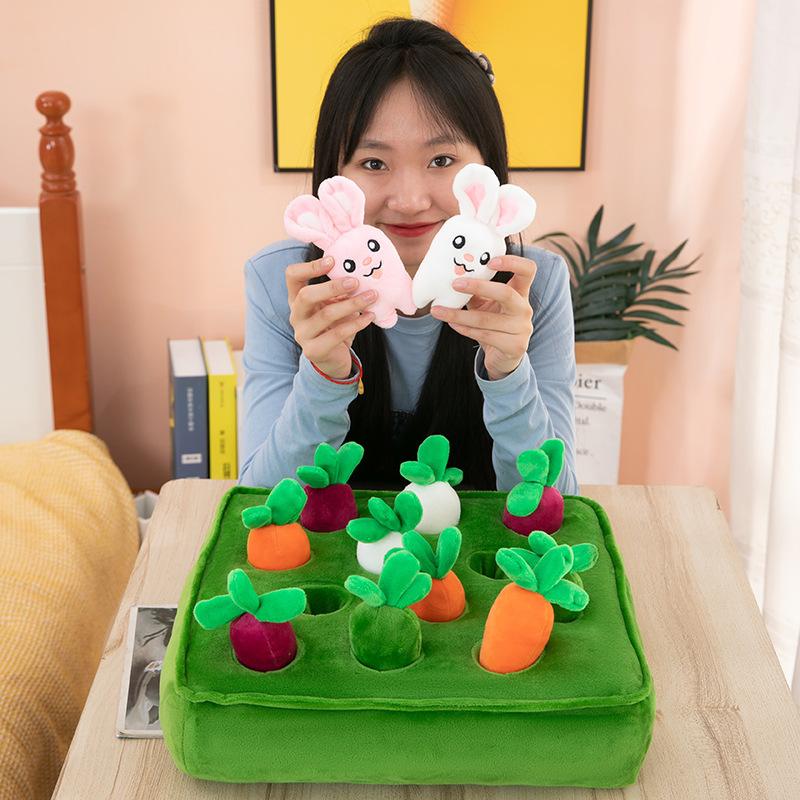 Bambino Educativo Prima Istruzione Illuminazione Marionetta Tirare Carota Peluche Giocattolo Interattivo Giocattolo Bambola