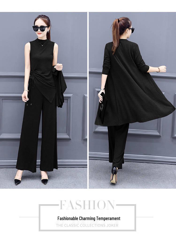 Women's Korean Style Elegant Plus Size Slimming Three-Piece Spring and Autumn Fashion Set
