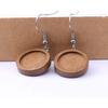SHUANE 40pcs Wood cabochon Earring Base Settings Blank Stainless Steel Hooks DIY Accessories for Making Earrings (12MM Dia)